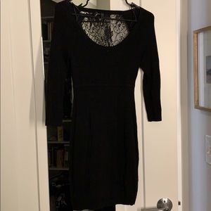 Black lace back dress